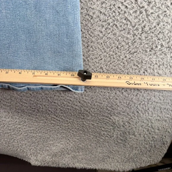 American Eagle Outfitters Luxe Jeans Womens 10 Blue Denim Flared Faded Stretch - Picture 11 of 13